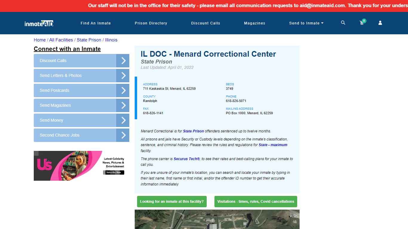 IL DOC - Menard Correctional Center & Inmate Search ...