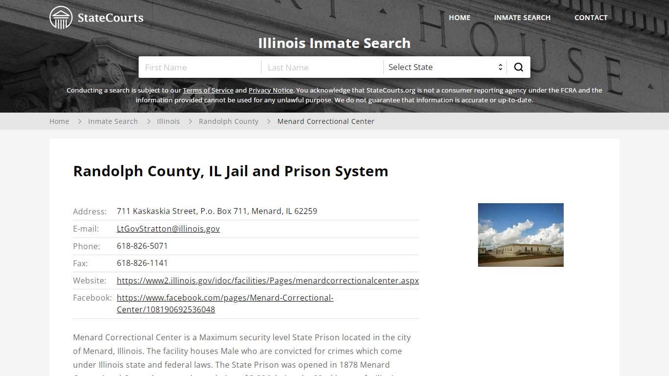 Menard Correctional Center Inmate Records Search, Illinois ...